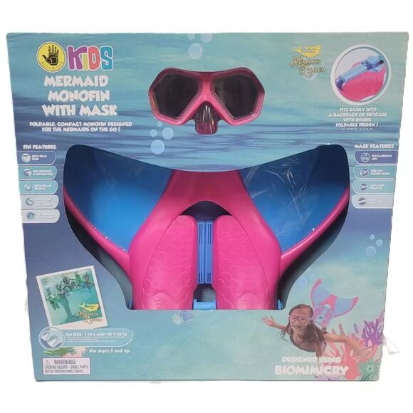 Body Glove Mermaid Monofin With Mask Mermaid Linden Pink/Blue - Picture 2 of 4